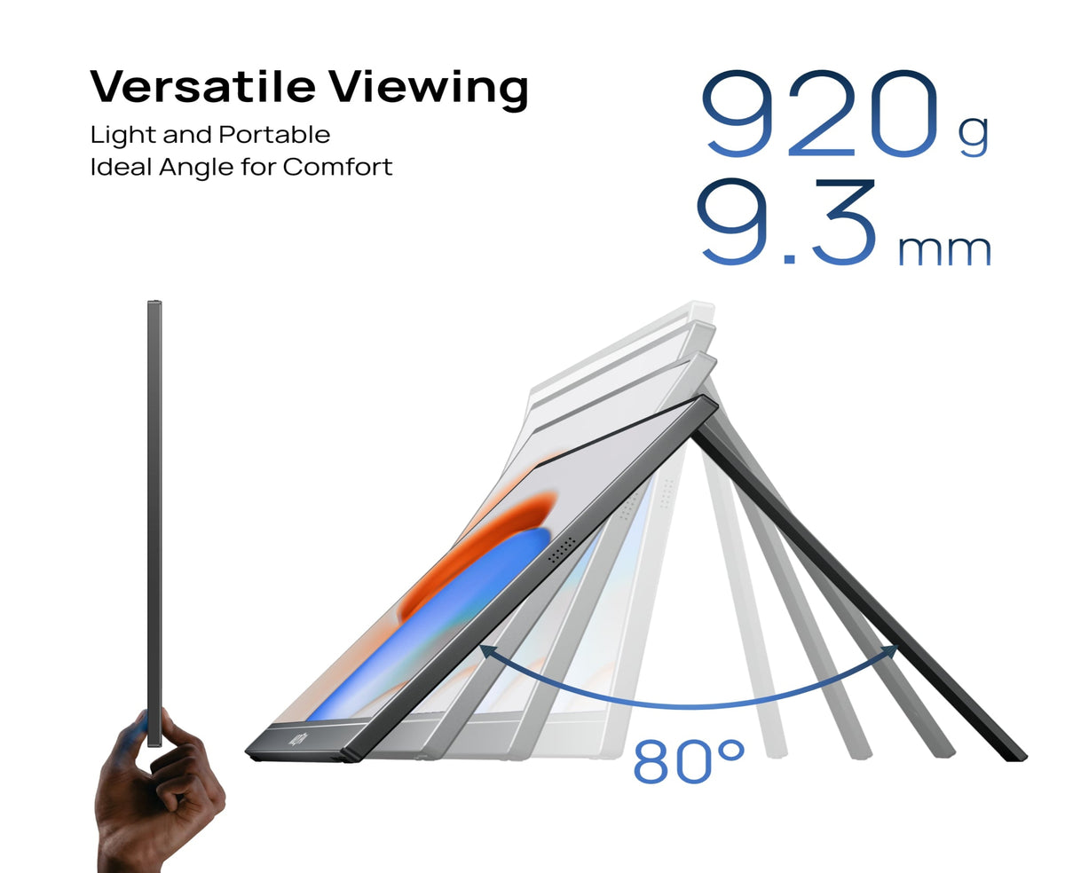 ARZOPA A1M Portable Monitor, 17.3" IPS Display, Full HD Resolution, 60Hz Refresh Rate, USB-C & Mini HDMI, Built-in Kickstand, Dual Speakers, HDR, PC, Mac, PS5, Xbox & Switch, Black | A1M