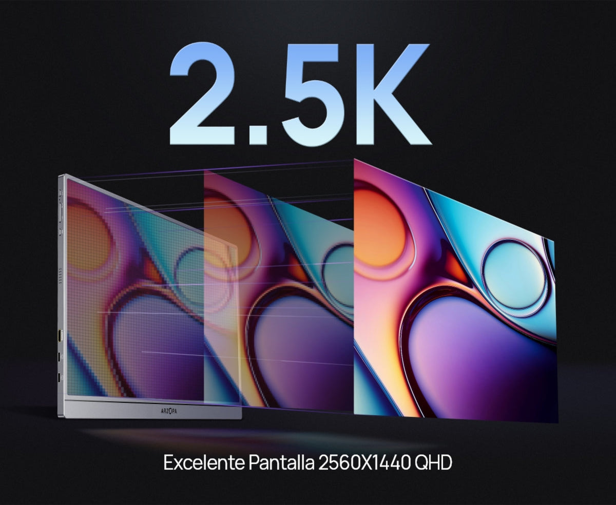 ARZOPA Z3FC 16.1'' 180Hz 2.5K Portable Monitor, 2560x1440 QHD 107% sRGB Kickstand Portable Gaming Monitor with HDR, Ultra Slim, Eye Care, External Second Screen for Laptop, PC, PS5, Mac, Xbox.
