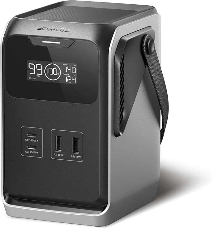 EF ECOFLOW TRAIL 200 DC Portable Power Station, 192Wh LiFePO4 Battery, Solar Generator, 220W DC Output, Compact Power Bank for Camping, Travel, Outdoors, and Emergency Use