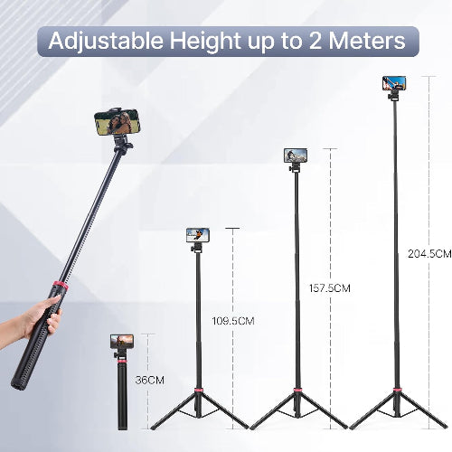 ULANZI MT-79 Portable Adjustable Photography Light Stand | 39-207cm Adjustable Sturdy Tripod Stand | Load Capacity: 1kg