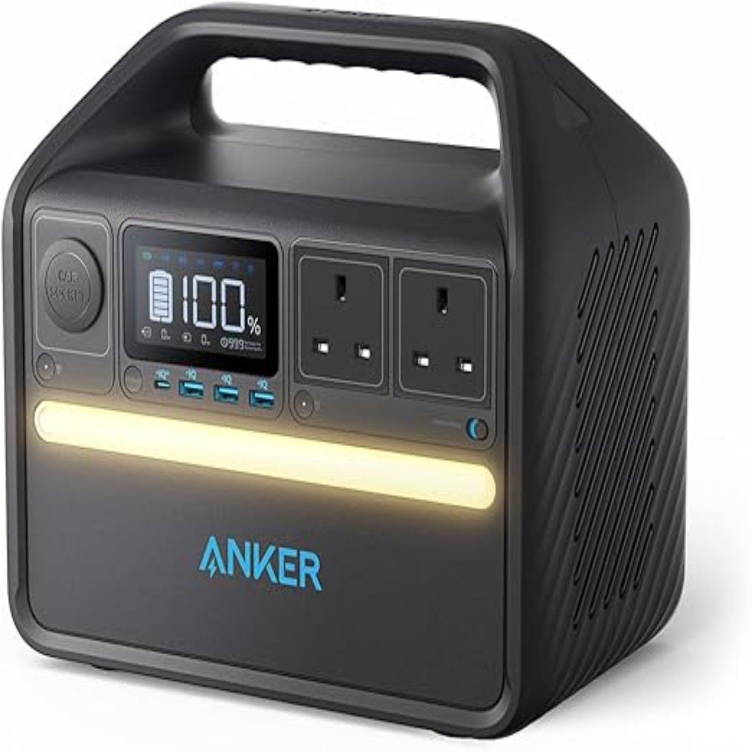Anker 535 Portable Power Station, 512Wh Portable Generator, 500W 7-Port Outdoor Generator with 2 AC Outlets, 60W USB-C PD Output, LiFePO4 Batteries, LED Light For Camping, RV, Power Outage