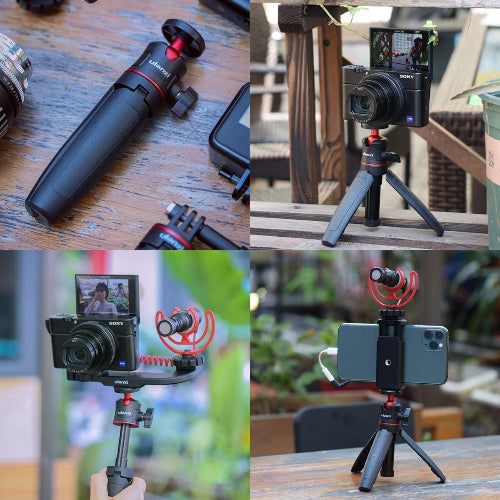 ULANZI MT-08 Extension Pole Tripod, Mini Selfie Stick Tripod Stand Handle Grip for iPhone 11 Pro Max Samsung OnePlus Google Smartphone Canon G7X Mark III Sony RX100 VII A6400 A6600 Cameras Vlogging
