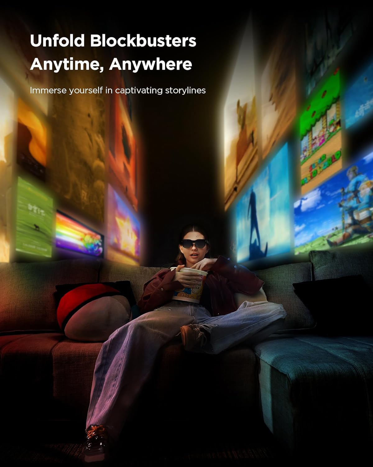 TCL RayNeo Air 3s AR/XR Smart Glasses - 4 Speakers, 201" 120Hz FHD OLED Display, Binge-Watcher/Gamer Glasses for iPhone 16/15 series, iPad.