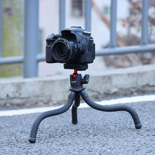 ULANZI MT-11 Camera Tripod, Mini Flexible Stand with Hidden Phone Holder w Cold Shoe Mount, 1/4'' Screw for Magic Arm, Universal for iPhone 13 12 Pro Max XS Max X 8 Samsung Canon Nikon Sony Cameras