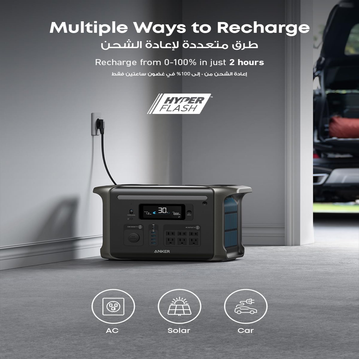 Anker SOLIX F1500 Portable Power Station, 1800W Solar Generator, PowerHouse Design, 1536Wh Battery Generators for Home Use, LiFePO4 Power Station for Outdoor Camping and RVs