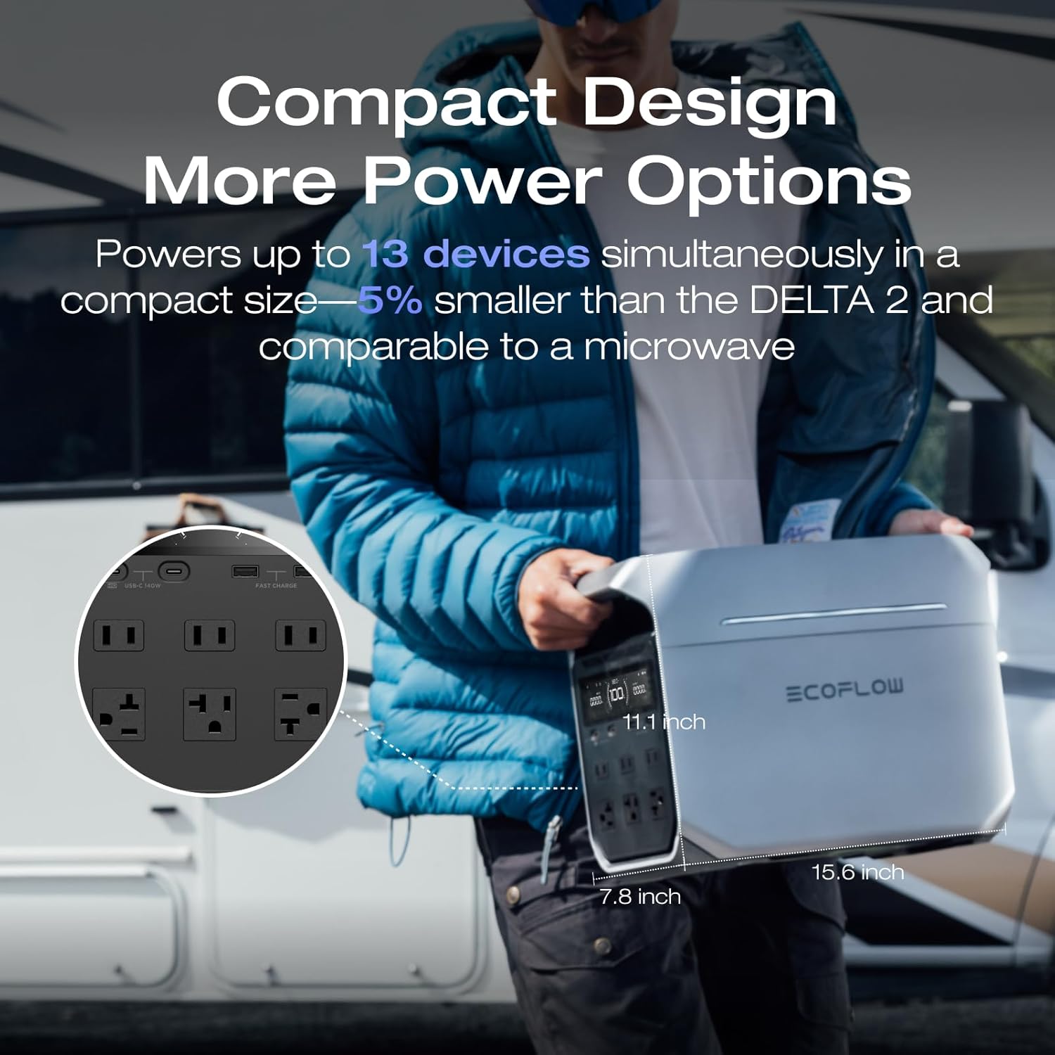 EcoFlow DELTA 3 Plus Portable Power Station(1800W,1024WH)