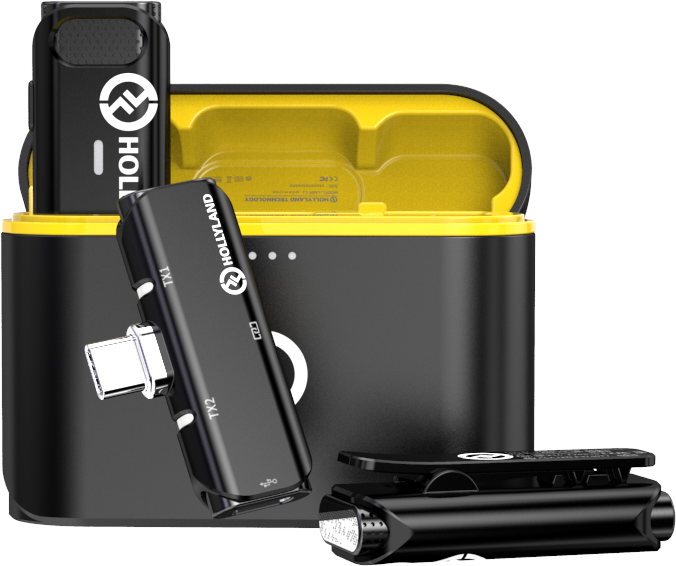 Hollyland LARK C1 DUO 2-Person Wireless Microphone System with USB-C Connector for Mobile Devices (Black, 2.4 GHz)