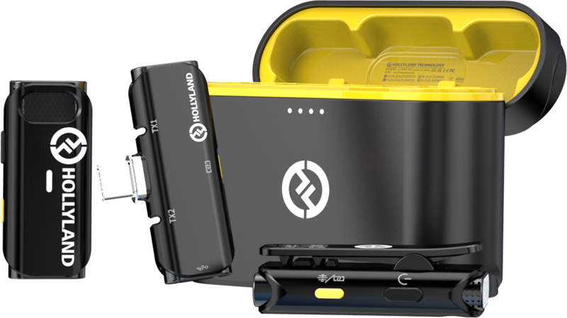Hollyland LARK C1 DUO 2-Person Wireless Microphone System with USB-C Connector for Mobile Devices (Black, 2.4 GHz)