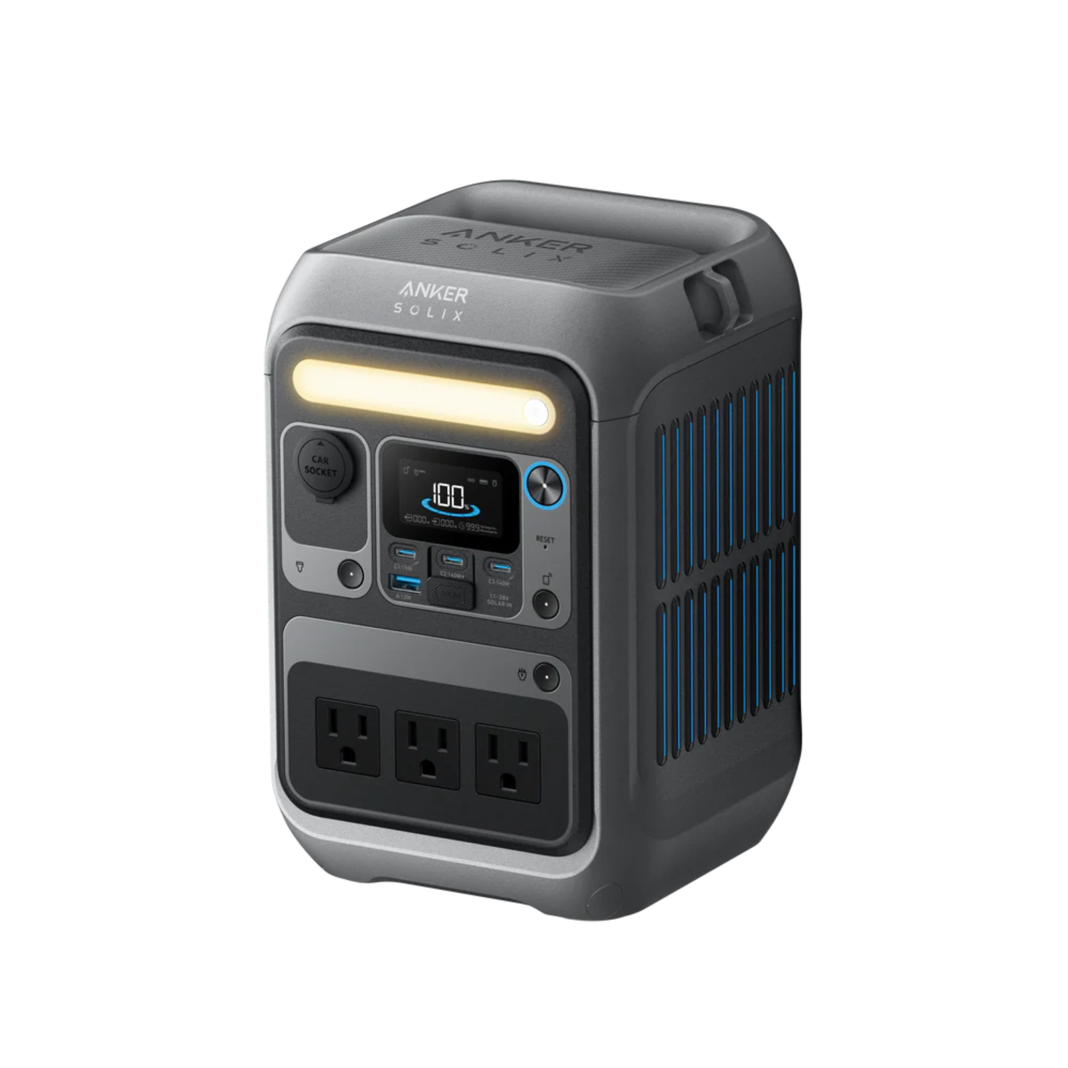 Anker SOLIX C300 Portable Power Station, Outdoor 288Wh LiFePO4 Battery, 300W (600W Surge) Solar Generator, 140W Two-Way Fast Charging, For Camping, Traveling, and Emergencies