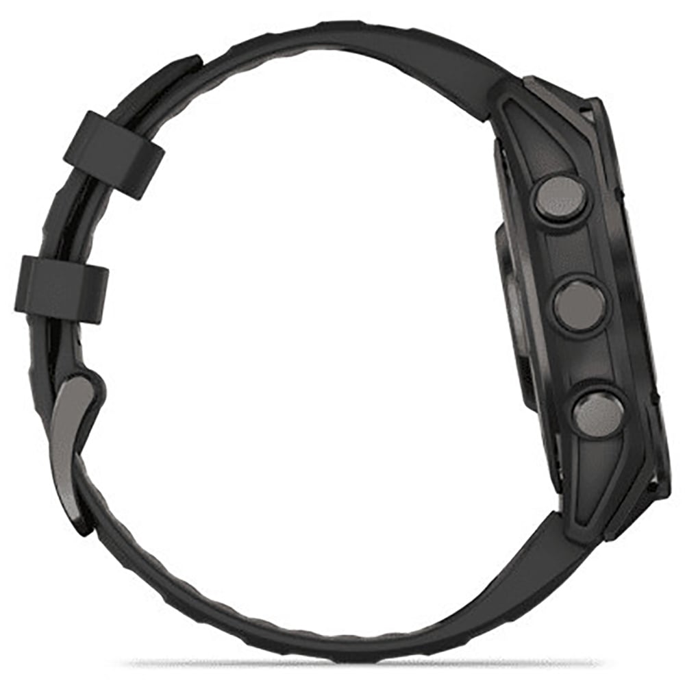 Garmin Fenix 8 AMOLED 47mm Smartwatch Sapphire Carbon Gray DLC Titanium With Black/Pebble Gray Silicone 010-02904-21