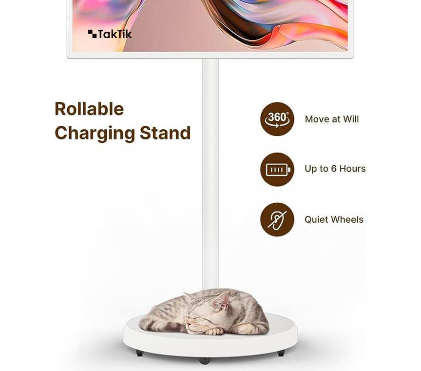 Taktik 32-inch 4K Android Smart Portable Monitor with 15000mAh Battery and Camera