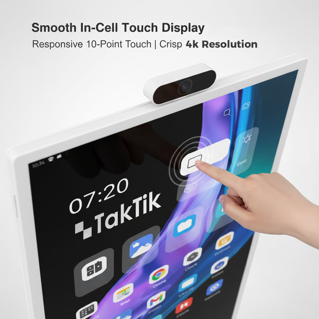 Taktik 32-inch 4K Android Smart Portable Monitor with 15000mAh Battery and Camera