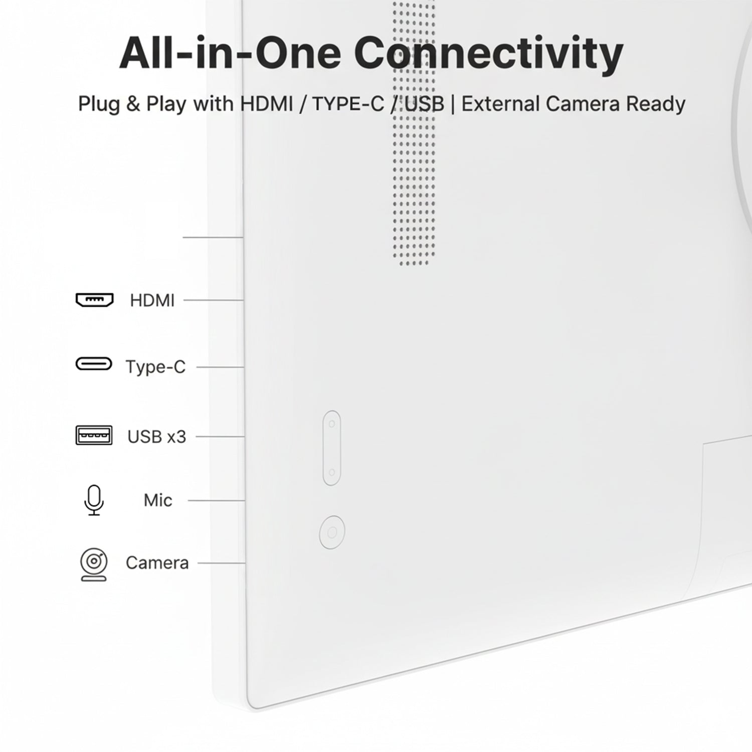 Taktik 32-inch 4K Android Smart Portable Monitor with 15000mAh Battery and Camera