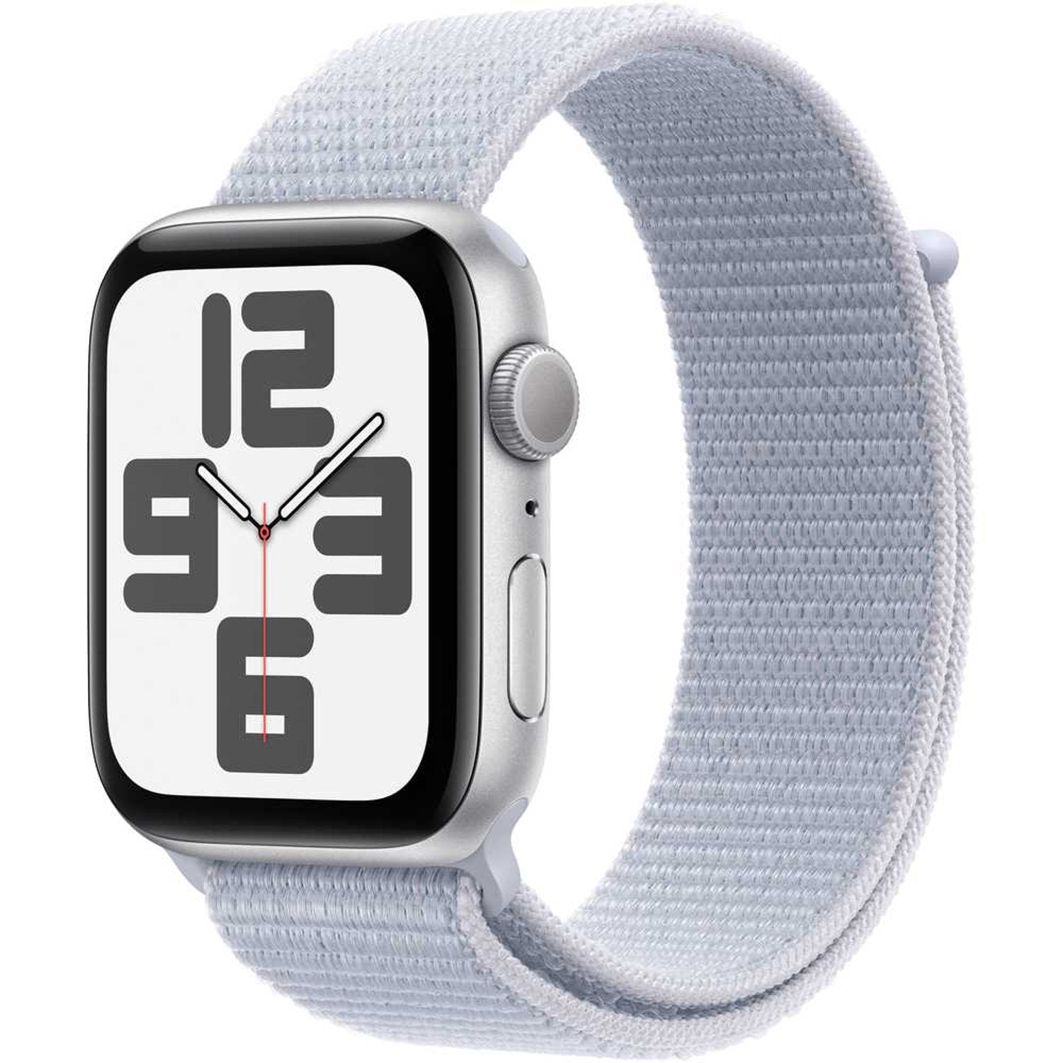 Apple Watch SE (2024) GPS 44mm Silver Aluminum Case with Blue Cloud Sport Loop