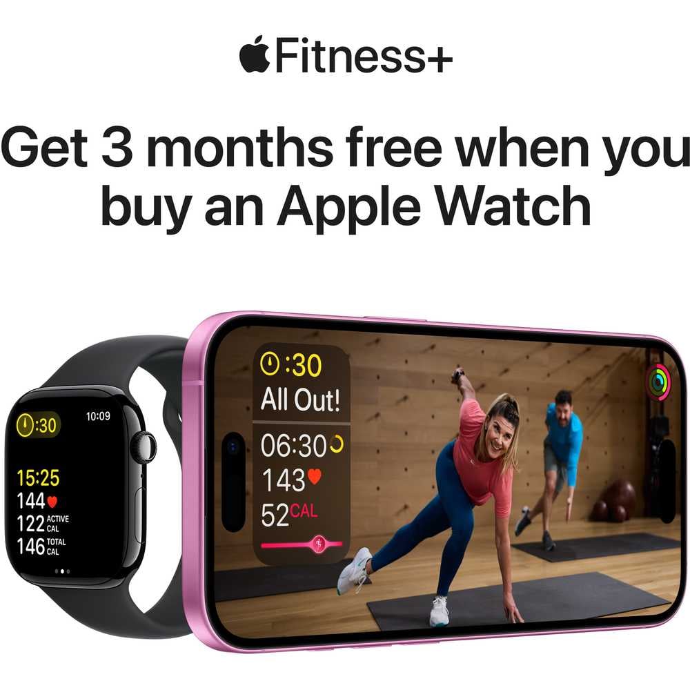 Apple Watch SE (2024) GPS 44mm Silver Aluminum Case with Blue Cloud Sport Loop