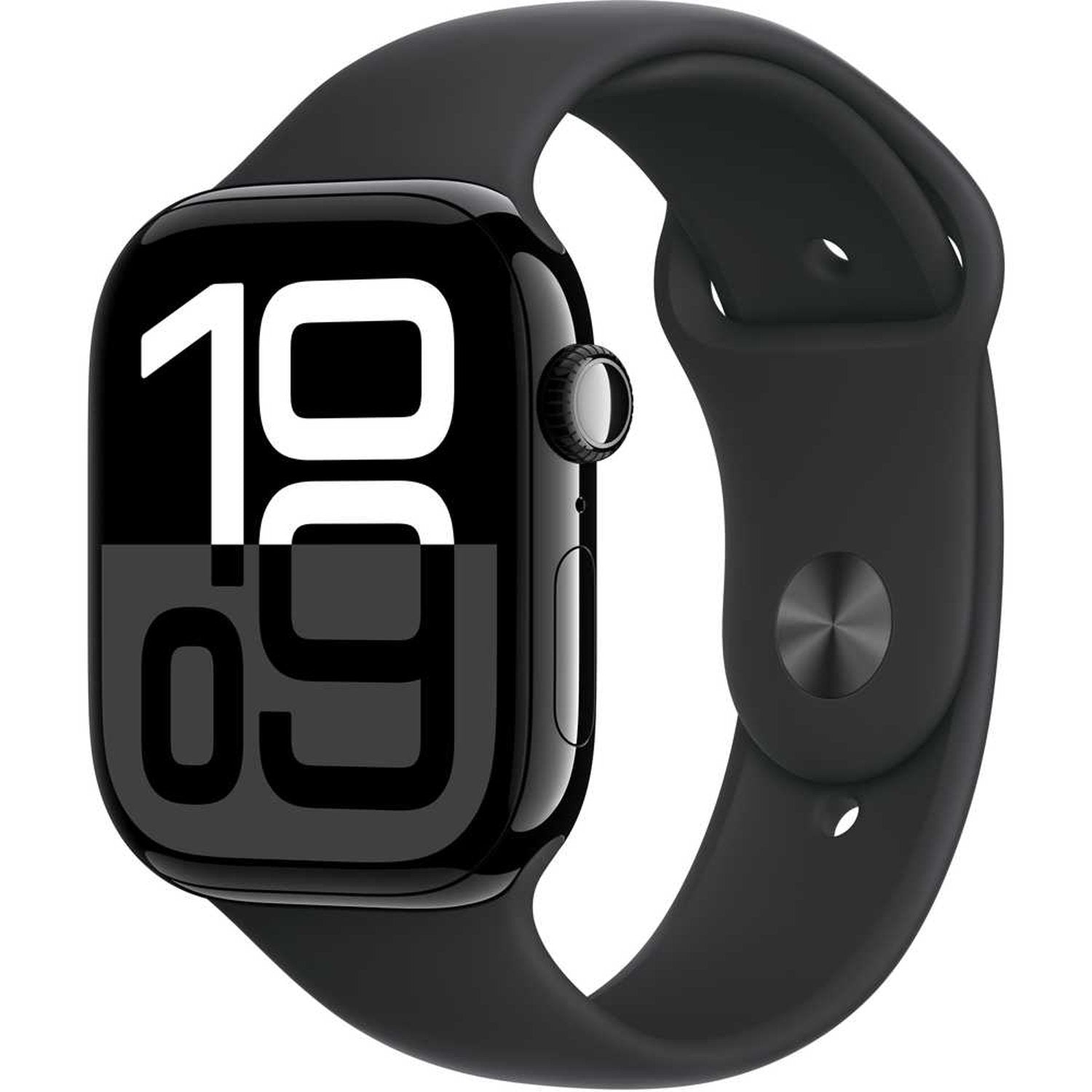 Apple Watch Series 10 GPS 46mm Jet Black Aluminum Case with Black Sport Band – S/M