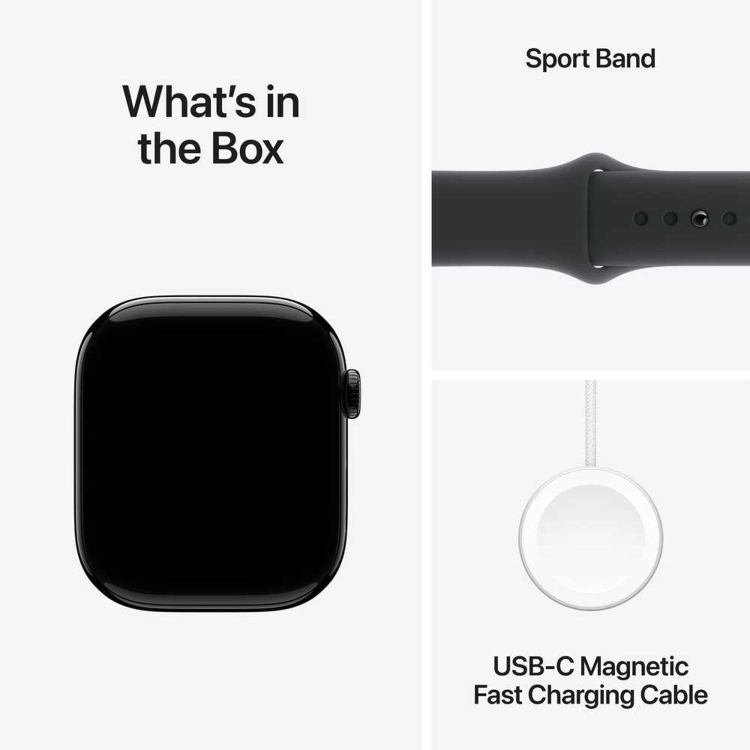 Apple Watch Series 10 GPS 46mm Jet Black Aluminum Case with Black Sport Band – S/M