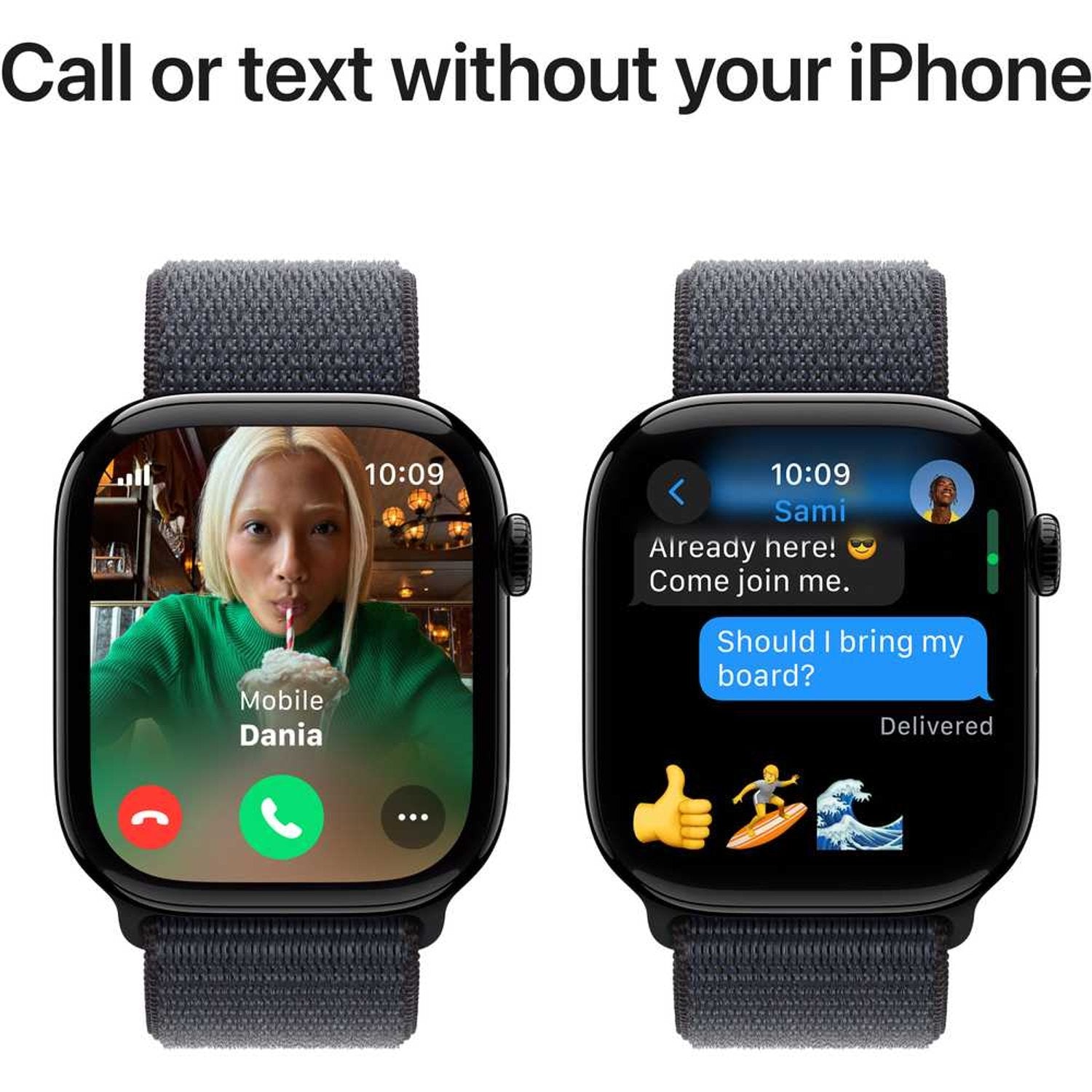 Apple Watch Series 10 GPS + Cellular 46mm Jet Black Aluminum Case with Ink Sport Loop