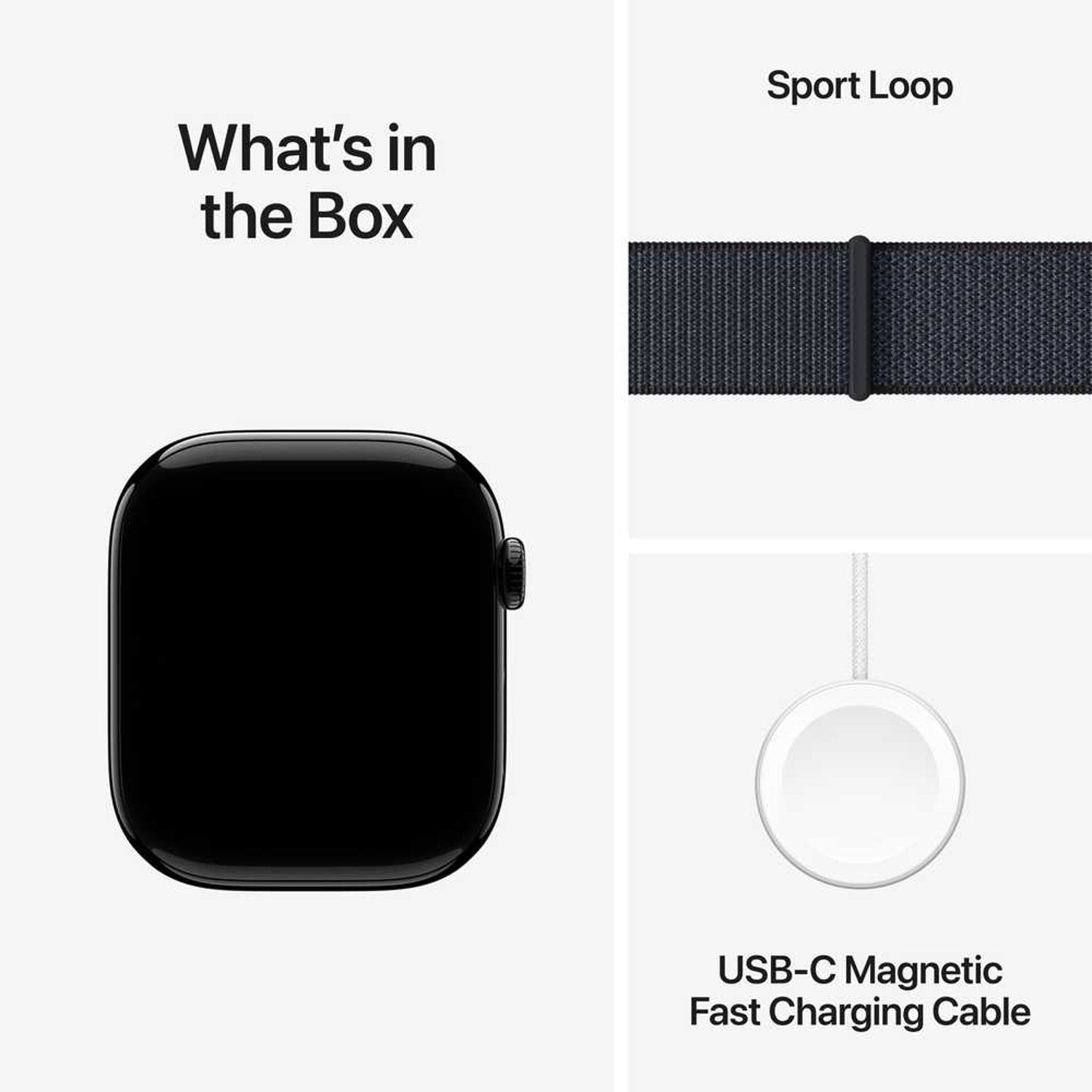 Apple Watch Series 10 GPS + Cellular 46mm Jet Black Aluminum Case with Ink Sport Loop