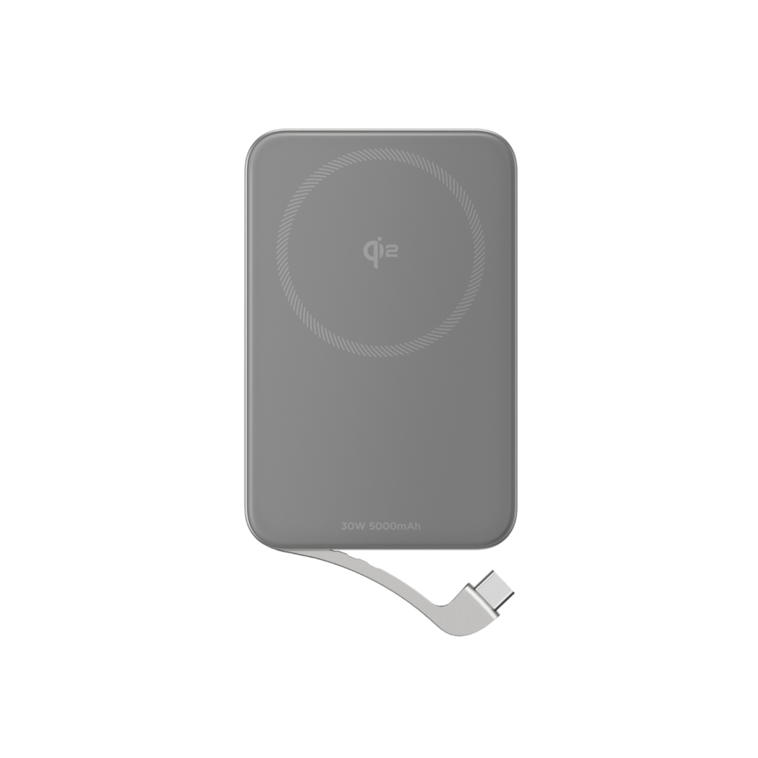 EF ECOFLOW Rapid Power Bank 5000mAh Qi2 Certified Wireless Magnetic Portable Charger, 30W Max Fast Charging Battery Pack with Built-in USB-C Cable & Stand (Rapid 5000 Sliver)