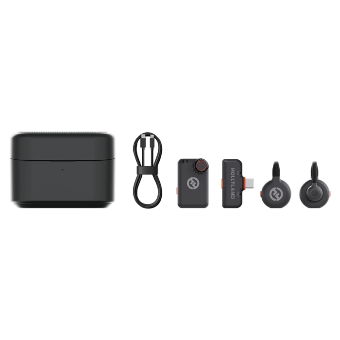 Hollyland LARK M2S Combo 2-Person Wireless Microphone System for Cameras and Mobile Devices (2.4 GHz, Space Gray)