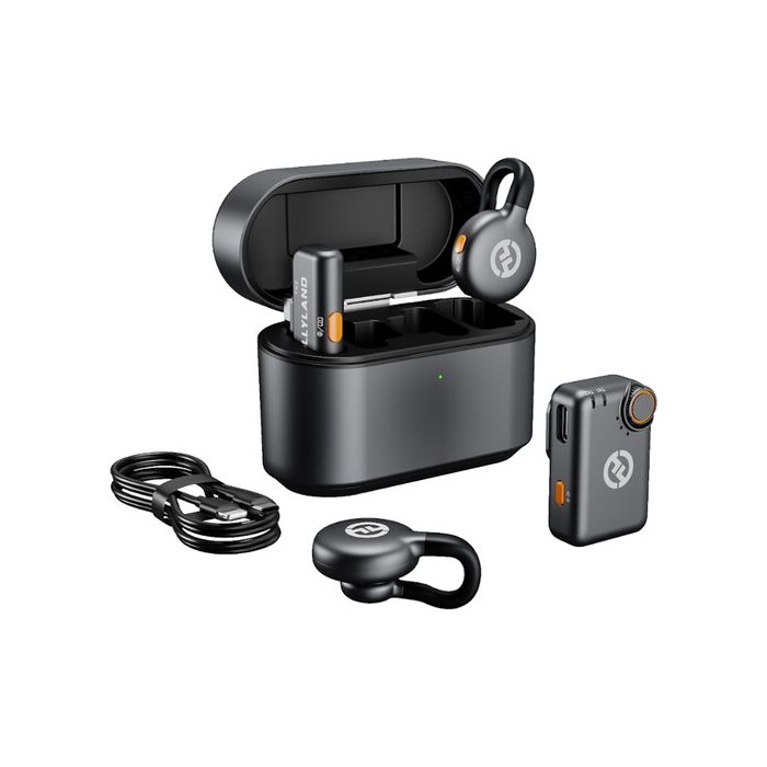 Hollyland LARK M2S Combo 2-Person Wireless Microphone System for Cameras and Mobile Devices (2.4 GHz, Space Gray)