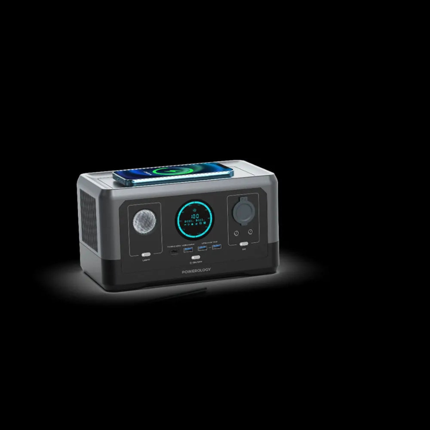 POWEROLOGY PORTABLE POWER GENERATOR FAST CHARGING 76800MAH 300W - BLACK