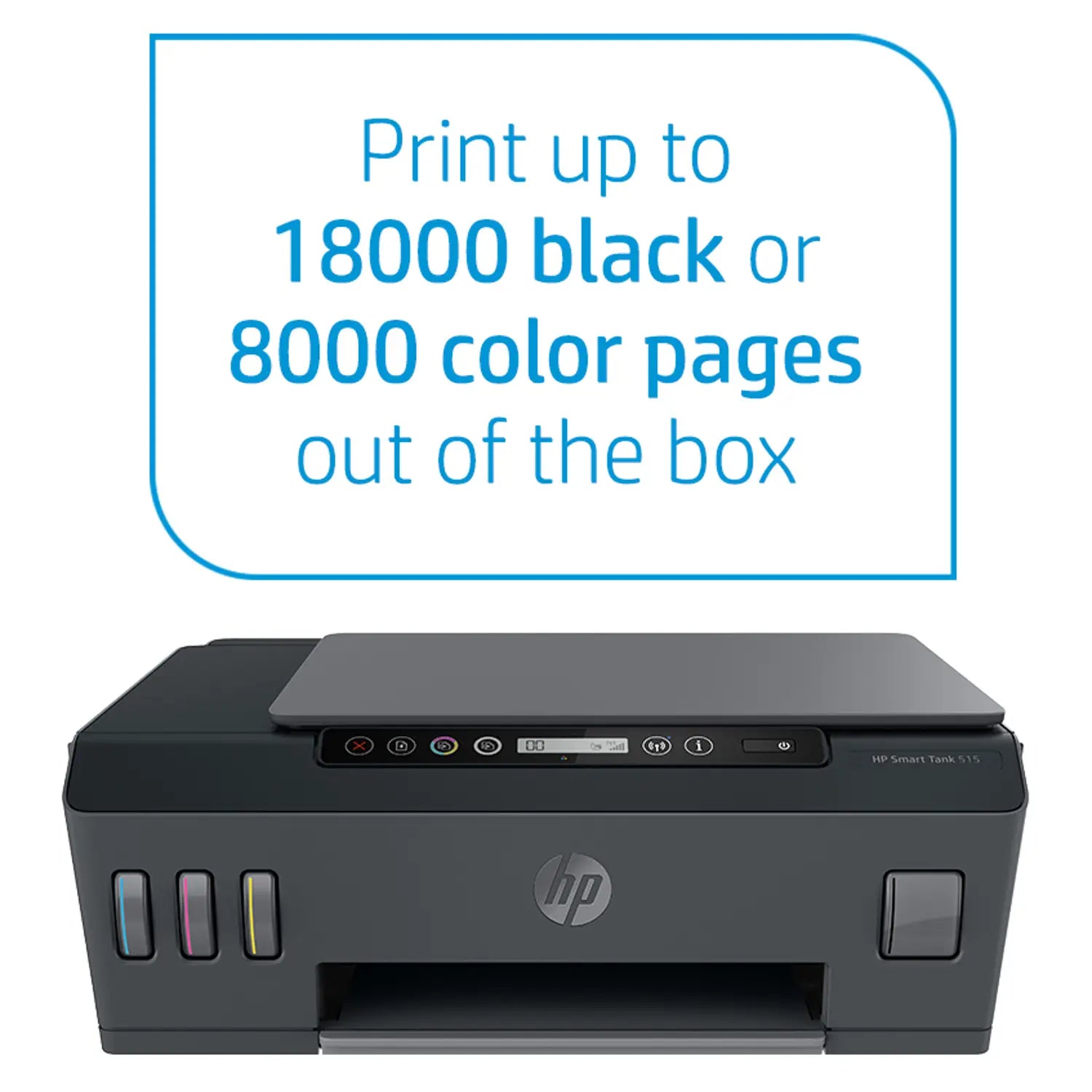 HP Smart Tank 515 Printer Wireless, Print, Scan, Copy, All In One Printer, Print up to 18000 black or 8000 color pages – Black [1TJ09A]