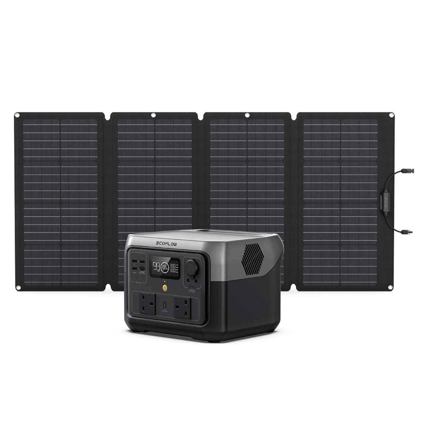 EF ECOFLOW RIVER 2 Max Solar Generator 512Wh Long-life LiFePO4 Portable Power Station& 160W Solar Panel for Home Backup Power, Camping & RVs 100% Charged in 60m with 3000+ Cycles & Up to 1000W Output…