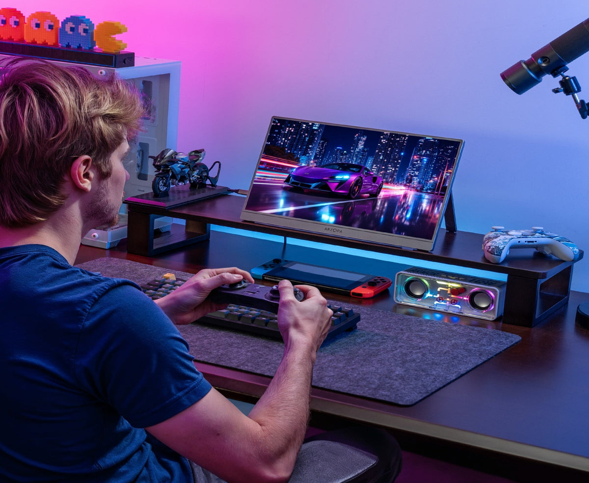 ARZOPA Z3FC 16.1'' 180Hz 2.5K Portable Monitor, 2560x1440 QHD 107% sRGB Kickstand Portable Gaming Monitor with HDR, Ultra Slim, Eye Care, External Second Screen for Laptop, PC, PS5, Mac, Xbox.