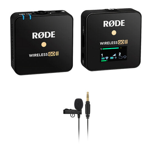 RODE Wireless GO II Single 1-Person Compact Digital Wireless Omni Lavalier Microphone System/Recorder Kit (2.4 GHz, Black)