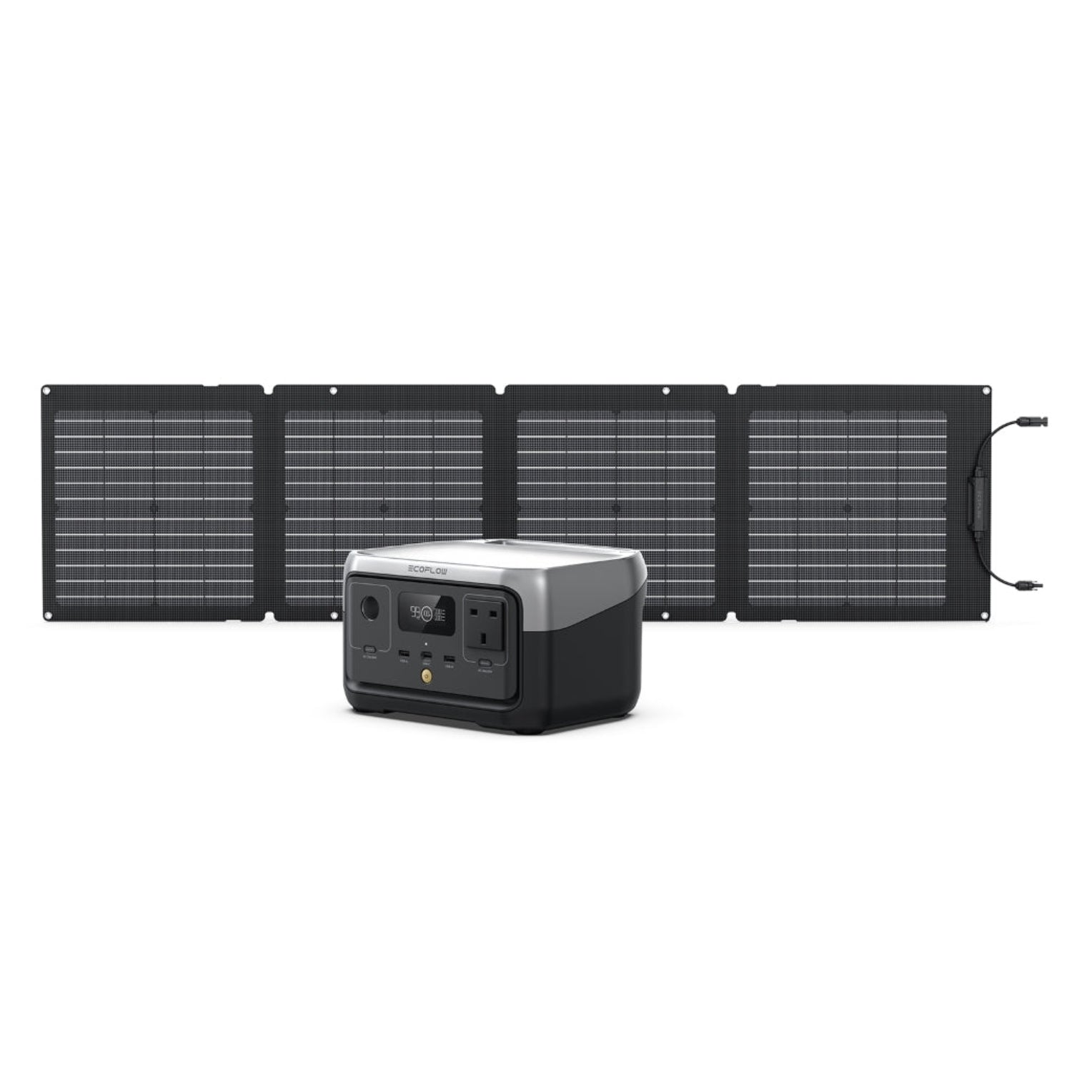 ECOFLOW Portable Power Station RIVER 2 with 110W Solar Panel, 256Wh LiFeP04 Battery/ 1 Hour Fast Charging, Up To 600W Output, Solar Generator for Outdoor Camping/RVs