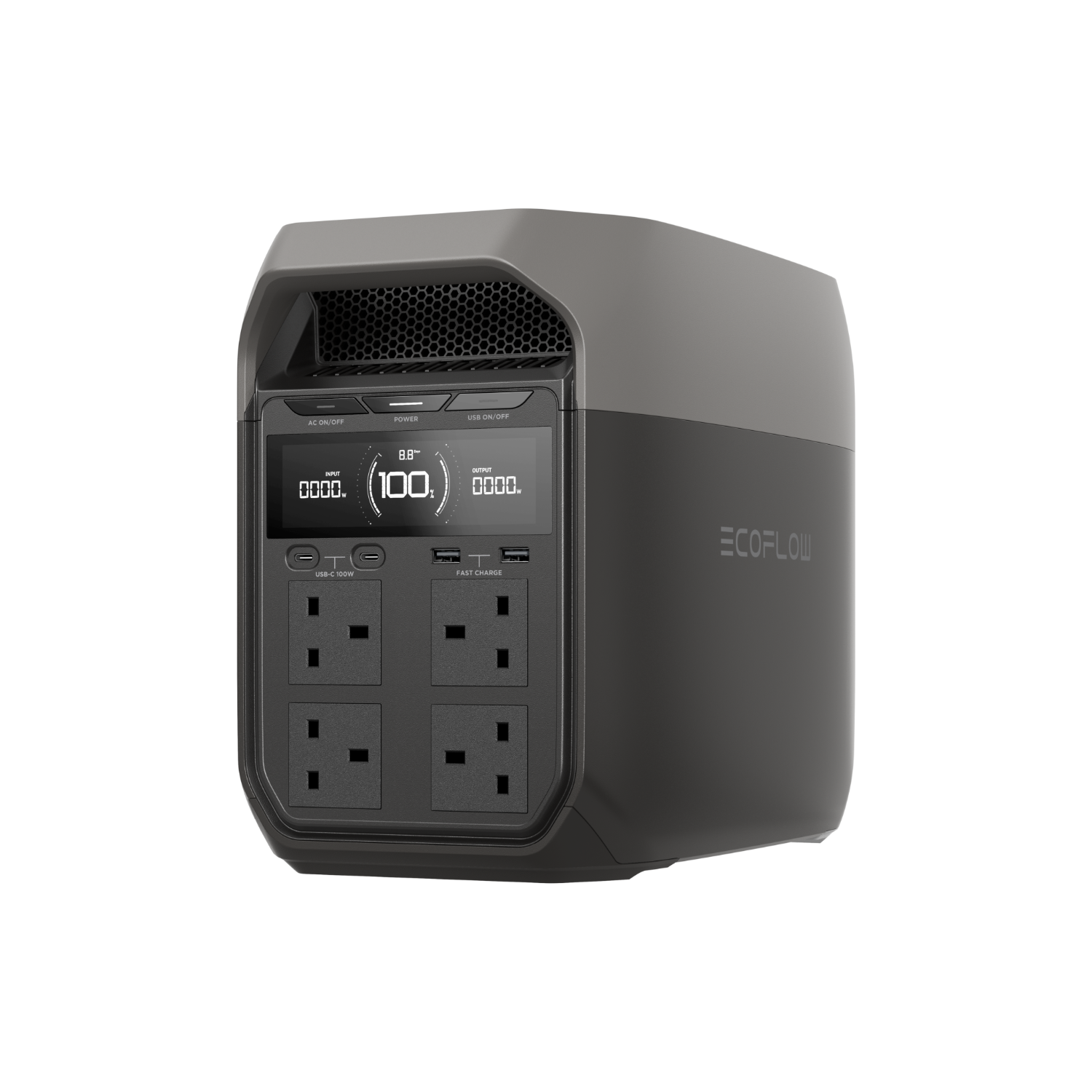 ECOFLOW DELTA 3 Portable Power Station, 1024Wh Solar Generator, LiFePO4 Battery, 0-70% Quick Charge in 30 Min, Expandable to 5kWh, Backup Power with UPS for Home, Camping & RV