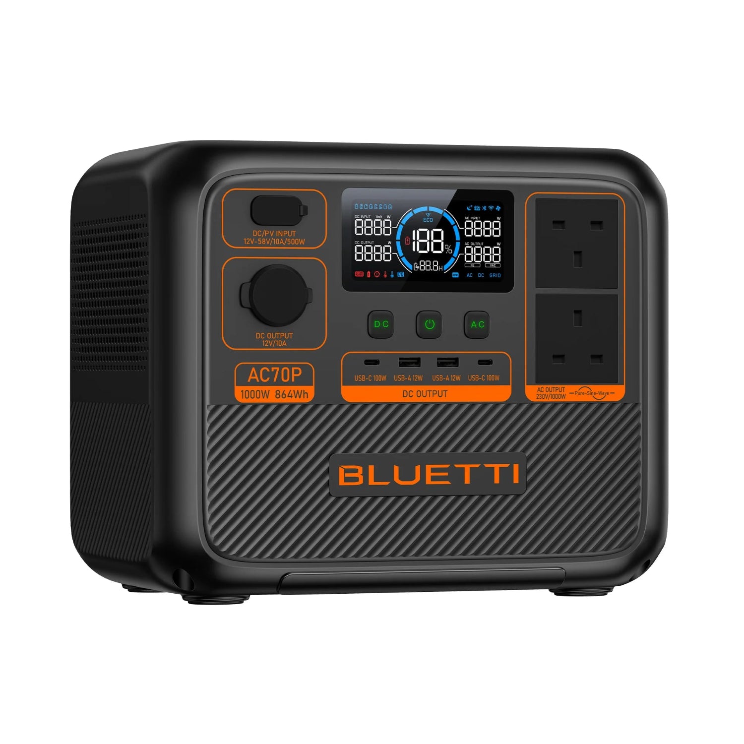 BLUETTI AC70P Portable Power Station | 1000W 864Wh