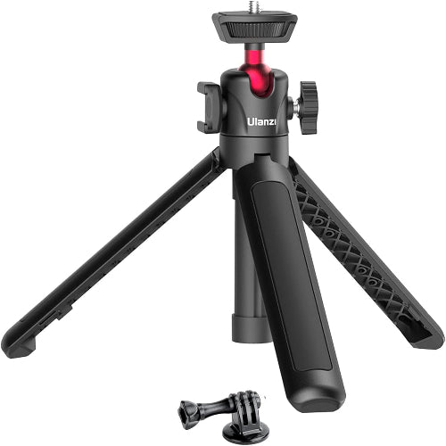 ULANZI MT-16 Extendable Phone Camera Tripod, 4 Levels Adjustment 360° Ball Head Cold Shoe Lightweight Portable Vlog Travel Selfie Stick Handle Grip Desktop Webcam Tripod for iPhone DSLR Sony Gopro
