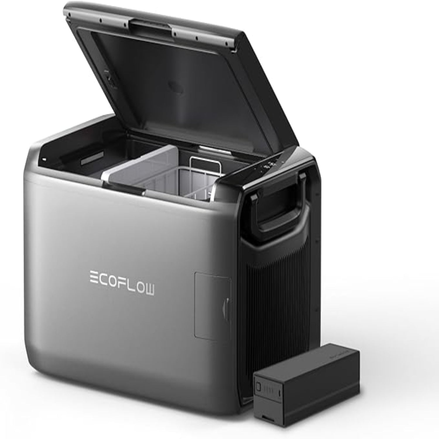 EF ECOFLOW Glacier Classic 55L 2 Zone Portable Fridge Freezer with 298 Wh Battery, 39 Hour Stand-alone Cooling, Charging Via AC, Solar and Car for Camping, Travel, RV