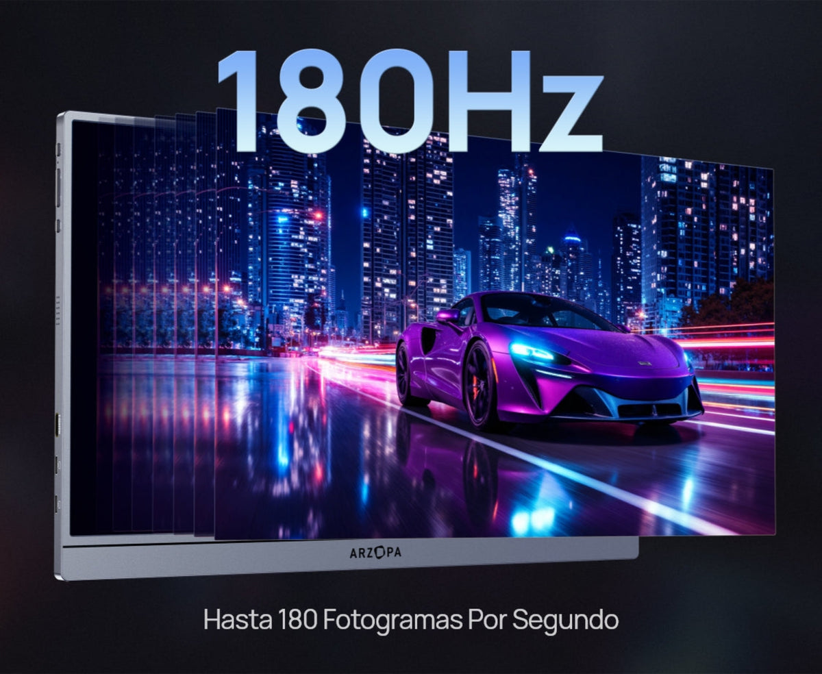 ARZOPA Z3FC 16.1'' 180Hz 2.5K Portable Monitor, 2560x1440 QHD 107% sRGB Kickstand Portable Gaming Monitor with HDR, Ultra Slim, Eye Care, External Second Screen for Laptop, PC, PS5, Mac, Xbox.