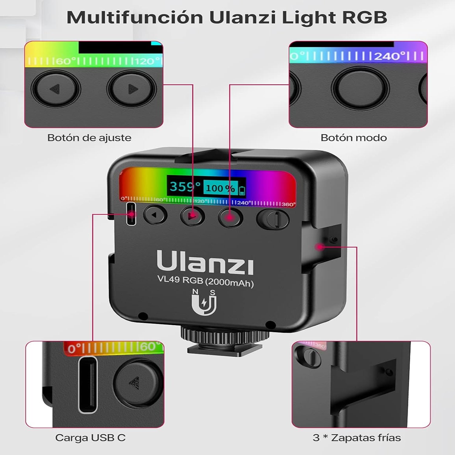 ULANZI Mini Pocket 49 RGB Video LED Light