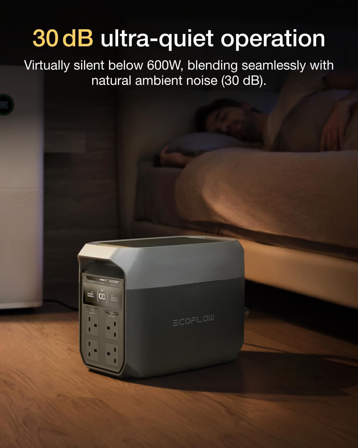 ECOFLOW DELTA 3 Portable Power Station, 1024Wh Solar Generator, LiFePO4 Battery, 0-70% Quick Charge in 30 Min, Expandable to 5kWh, Backup Power with UPS for Home, Camping & RV with Free Delta 3 Bag (Used-Like New)