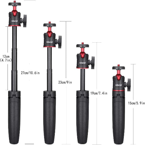 ULANZI MT-08 Extension Pole Tripod, Mini Selfie Stick Tripod Stand Handle Grip for iPhone 11 Pro Max Samsung OnePlus Google Smartphone Canon G7X Mark III Sony RX100 VII A6400 A6600 Cameras Vlogging