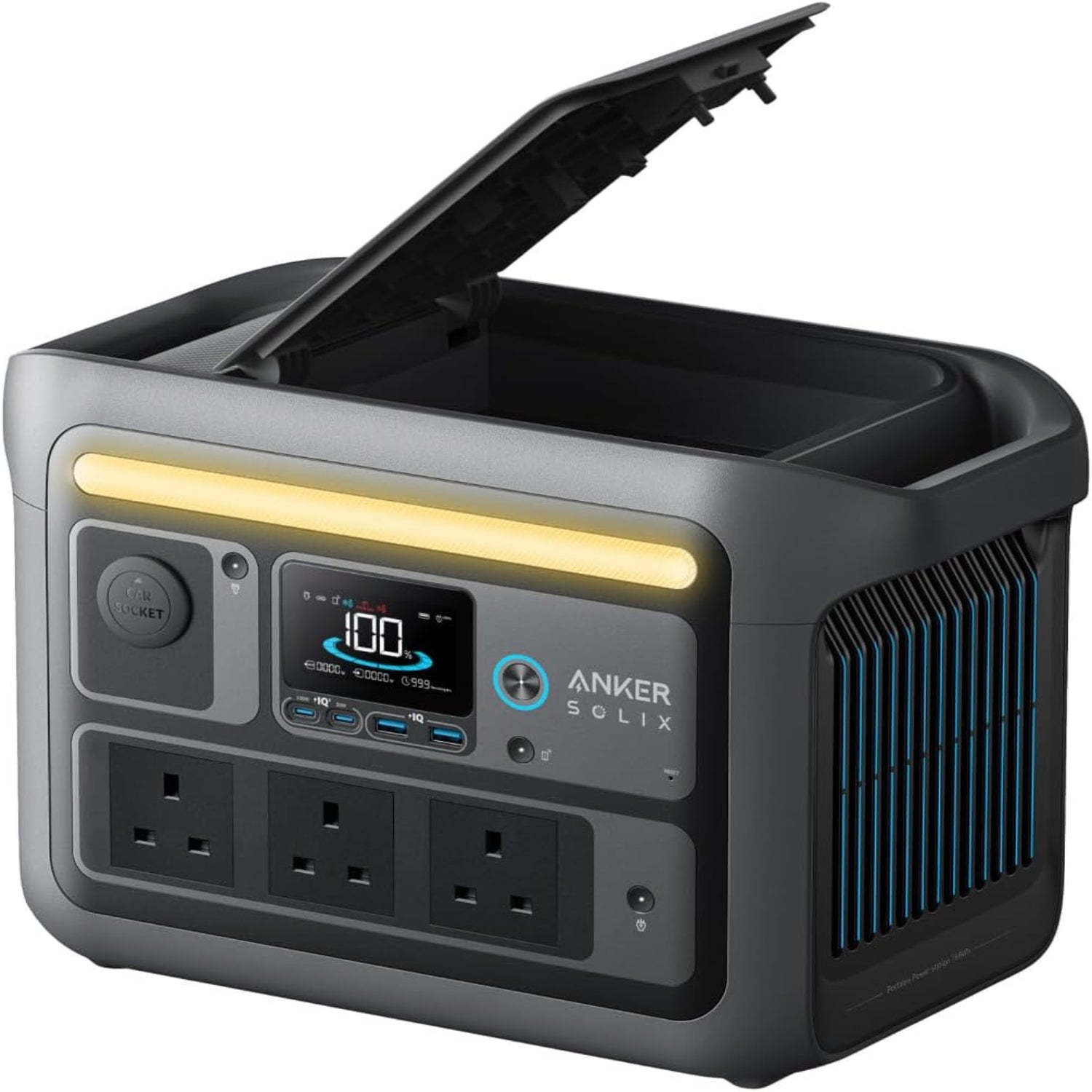 Anker SOLIX C800 Portable Power Station, 1200W (Peak 1600W) Solar Generator, Full Charge in 58 Min, 768Wh LiFePO4 Battery for Outdoor Camping, RVs, Road Trip, and Power Outages