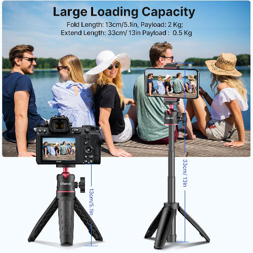 ULANZI MT-08 Extension Pole Tripod, Mini Selfie Stick Tripod Stand Handle Grip for iPhone 11 Pro Max Samsung OnePlus Google Smartphone Canon G7X Mark III Sony RX100 VII A6400 A6600 Cameras Vlogging