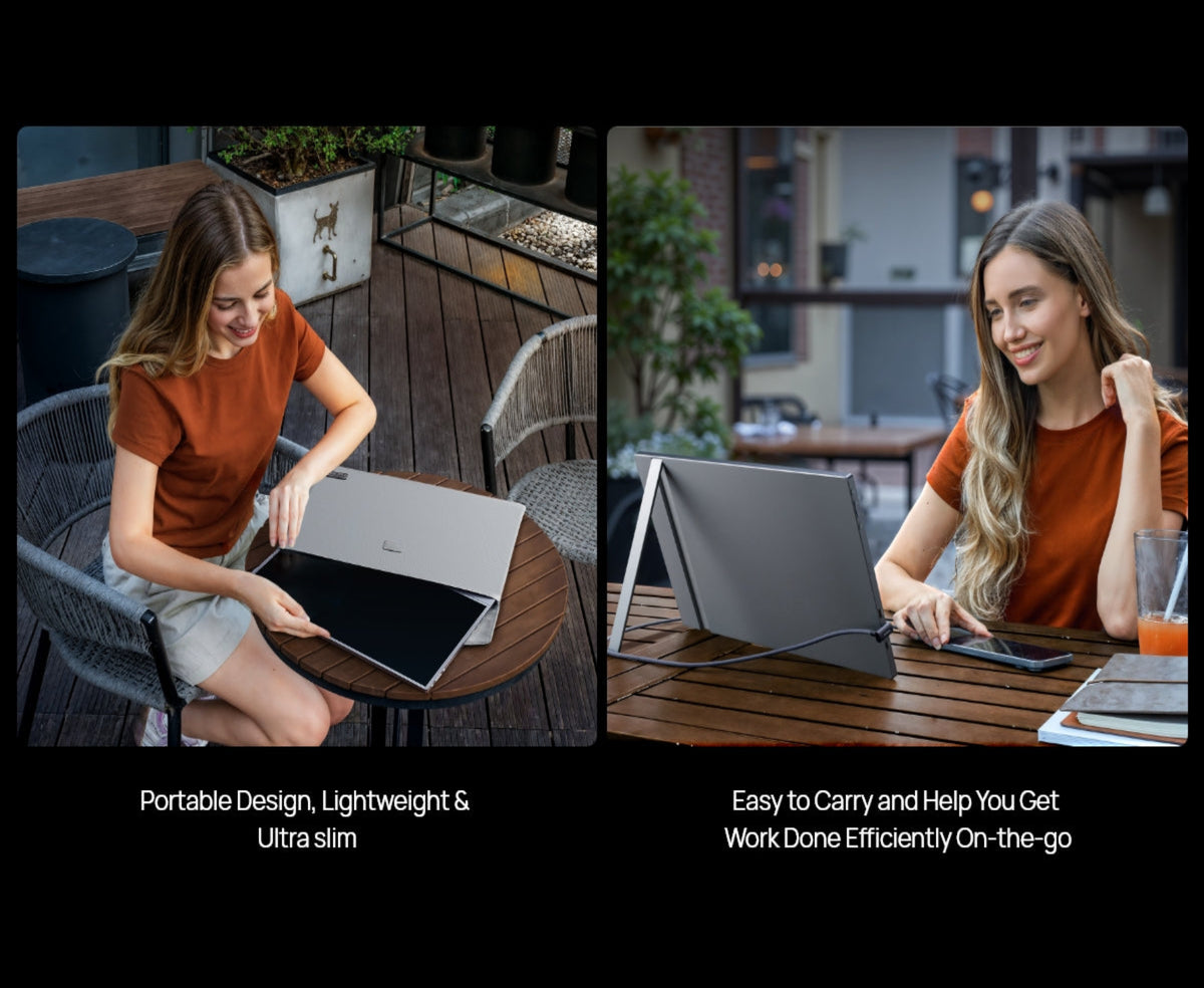 ARZOPA Z1C Grey Portable Monitor, 16.1" IPS Display, Full HD Resolution, 100% sRGB, Ultra-Slim Aluminum Design, Lightweight External Screen for Laptop, PC, Mac, PS5 & Xbox, Grey | Z1C-Grey
