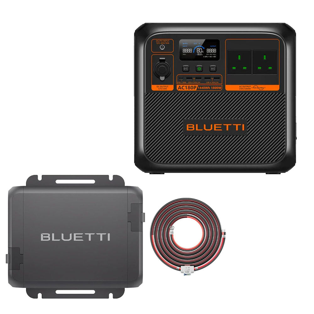 BLUETTI AC180P Portable Power Station | 1,800W 1,440Wh With Bluetti 560W Car Charger 1 Bundle