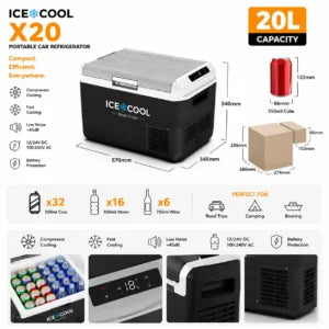 ICECOOL X20 Portable Car Refrigerator (20L)