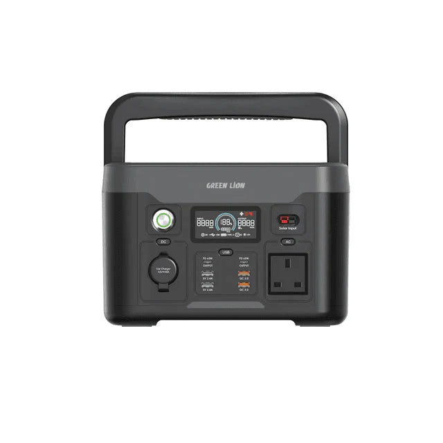 Green Lion PGX600 600W Portable Power Station – 307.2Wh (96000mAh) LiFePO4 Battery with LCD Display and Solar Charging Support