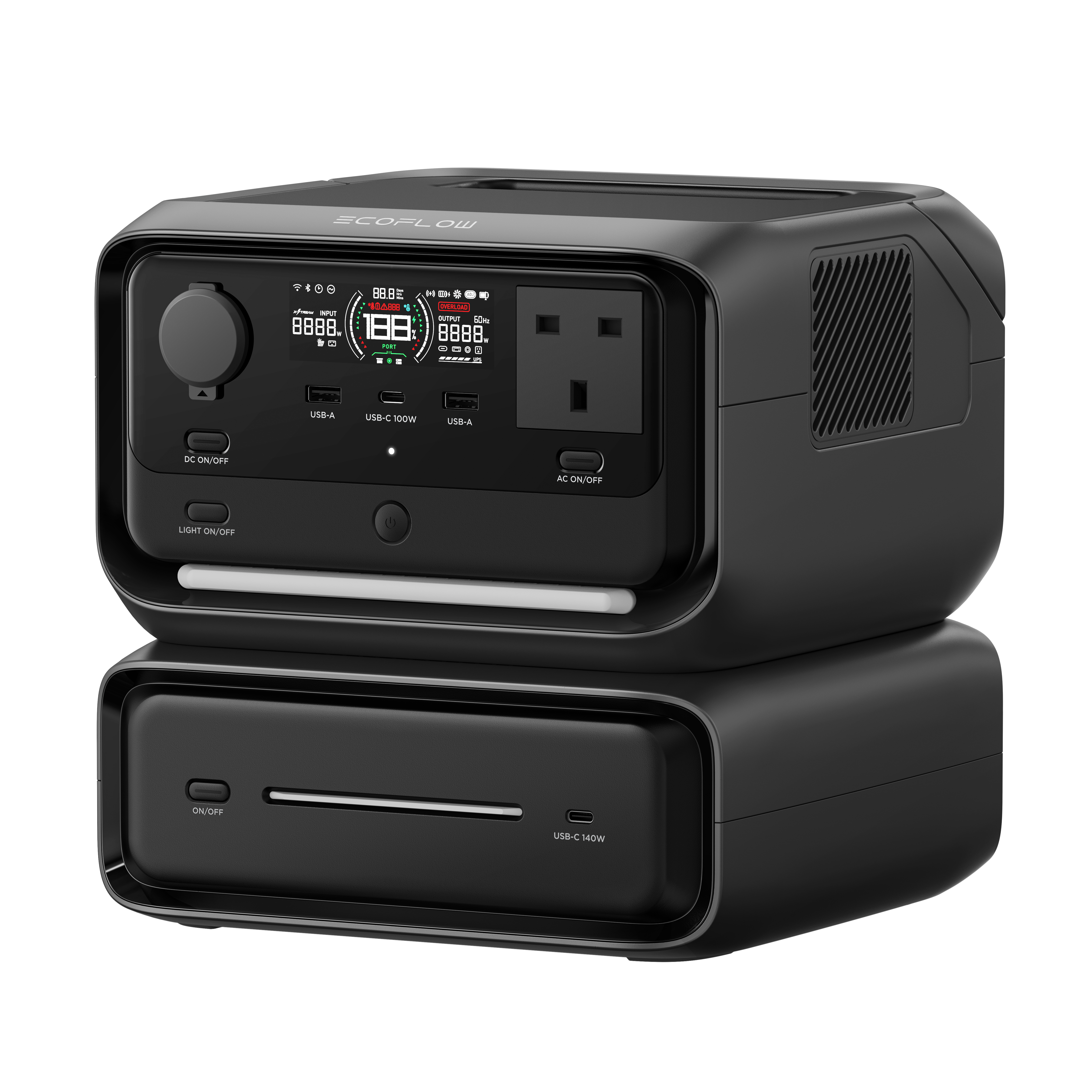 EcoFlow RIVER 3 Max (RIVER 3 Plus&EB300) Portable Power Station – 572Wh LFP Battery, 1200W Output
