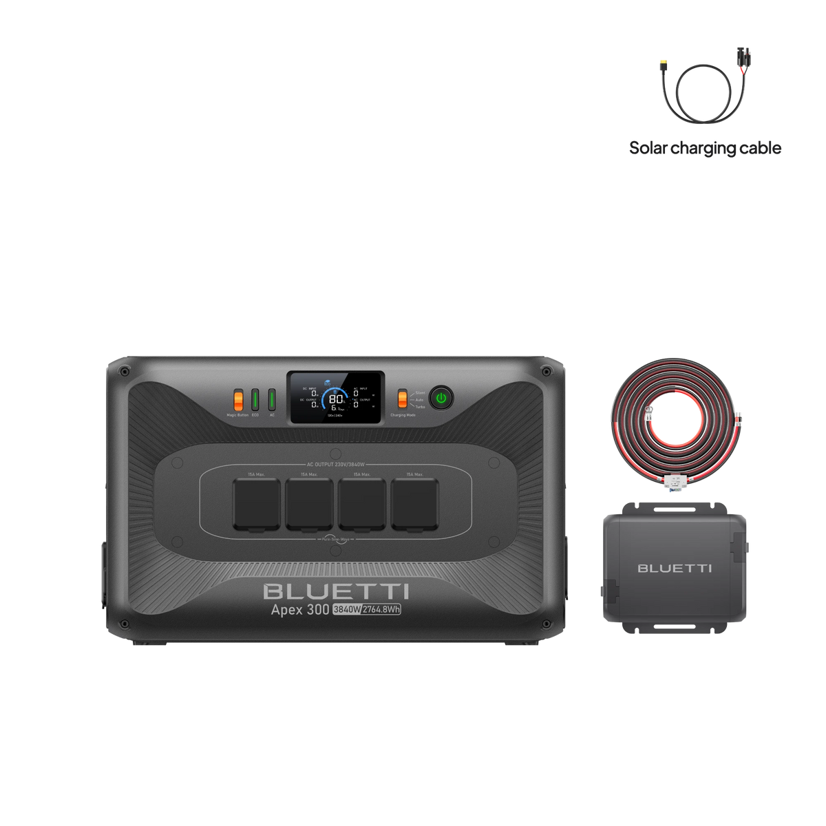 BLUETTI Apex 300 Portable Powerstation(3840W,2764.8WH) With Bluetti 560W Car Charger 1 Bundle