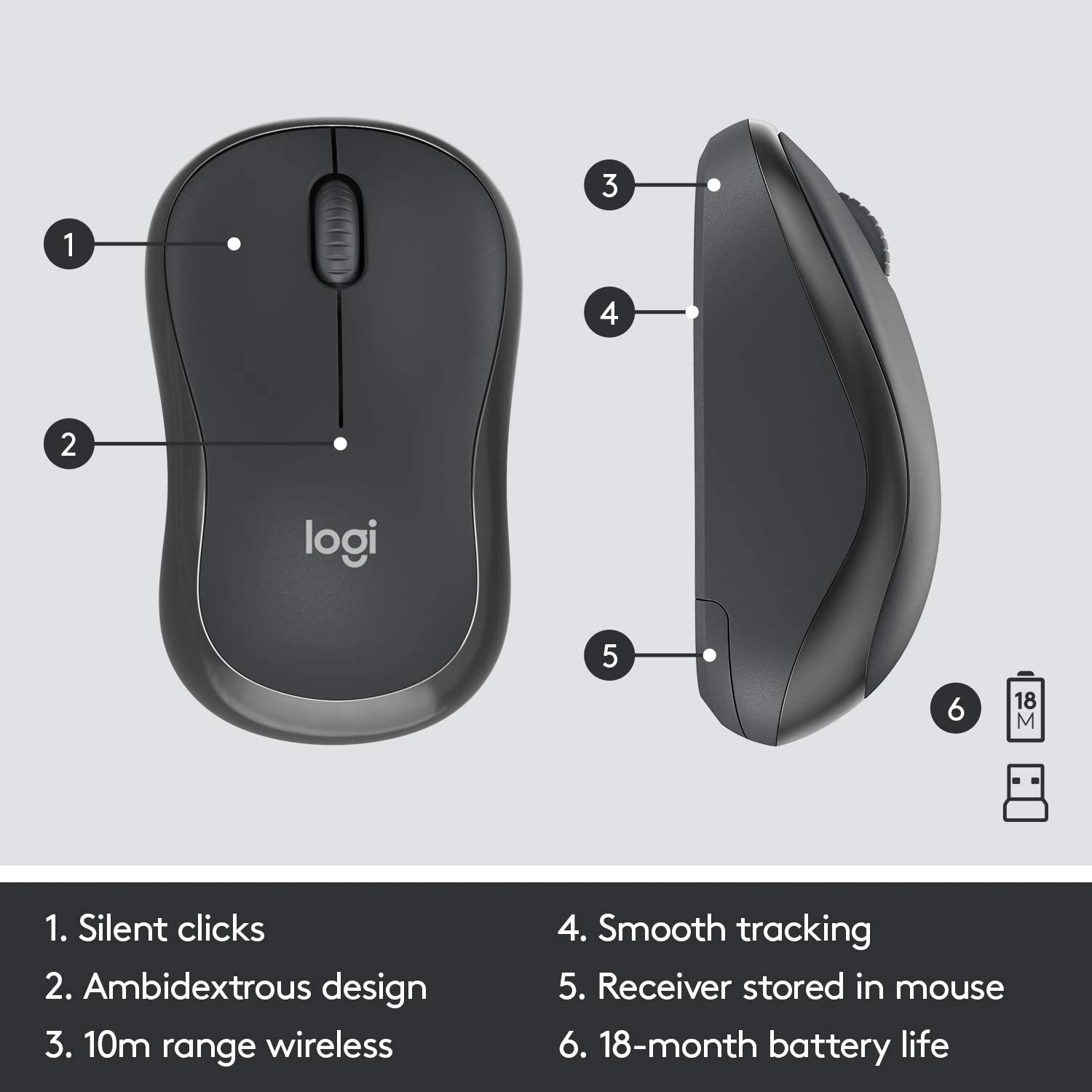 Logitech MK295 Wireless Keyboard + Mouse Combo Black English/Arabic