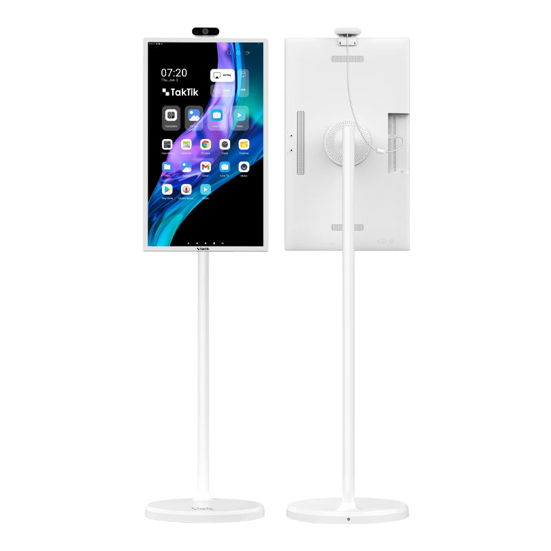 Taktik Portable Smart Screen 32-inch Android Mobile Monitor with Camera Stand, 1080p Rotatable Touch Screen